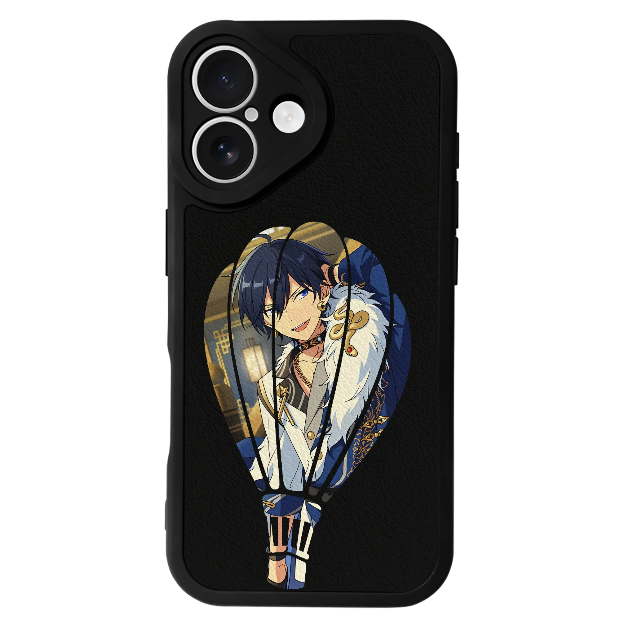 あんさん ぶる グッズ Trickstar 氷鷹北斗 - IPhone 16シリーズ対応 ・ シリコンスマホケース ・ レザー調 ・ 高精度フィット ・ 耐衝撃 ・ ワイヤレス充電対応 ・ 精密カット